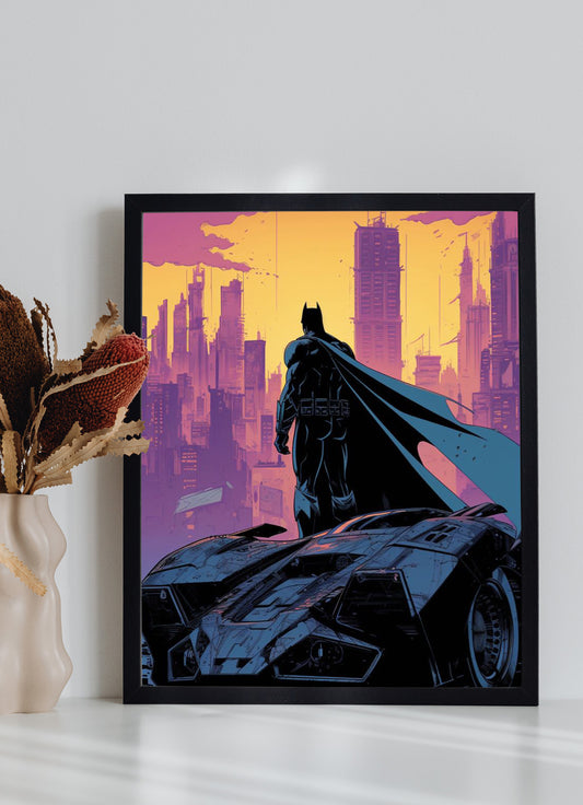 Batman And Batmobile Wall Poster