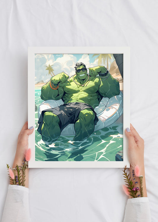 Hulk On Vacation Marvel Wall Poster