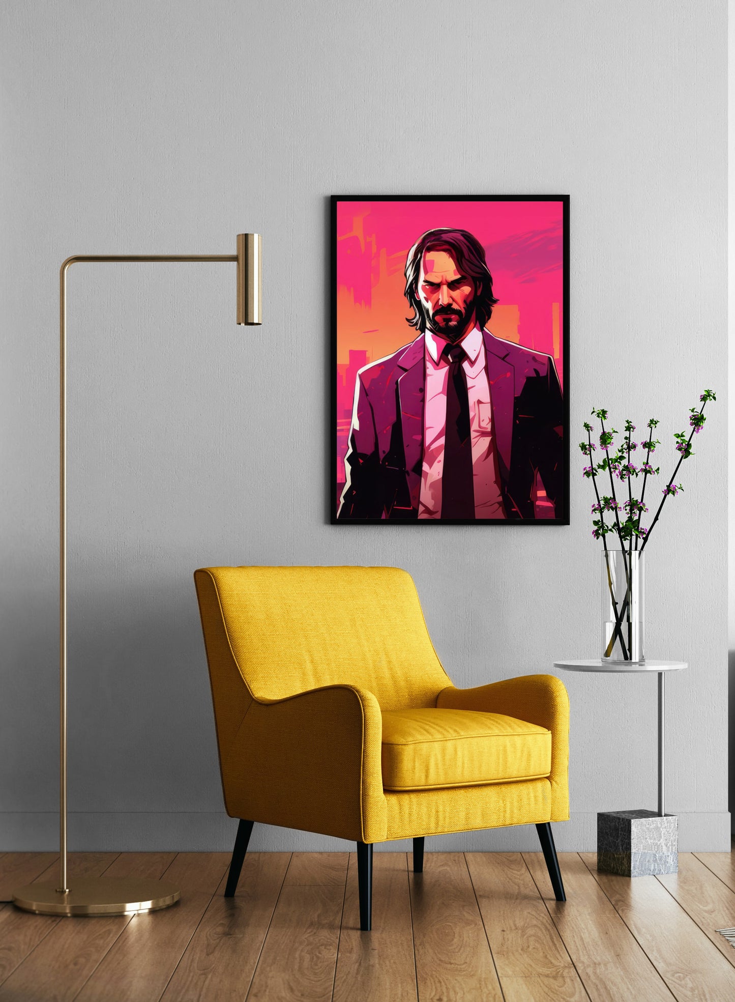 John Wick X Hotline Miami Wall Poster