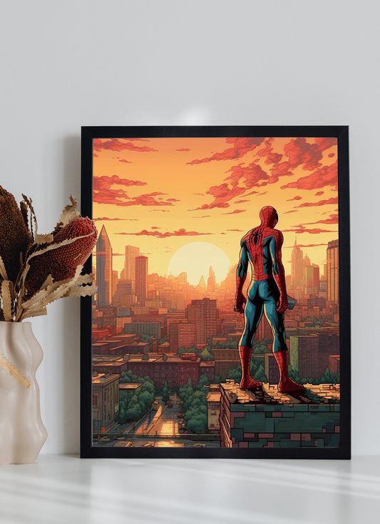 Spider-Man Marvel Cityscape Wall Poster