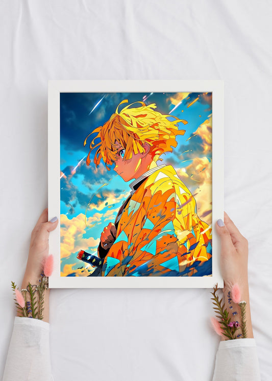 Zenitsu Agatsuma Demon Slayer Anime Wall Poster